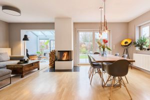 Erdgeschoss-Wohnen/Kamin